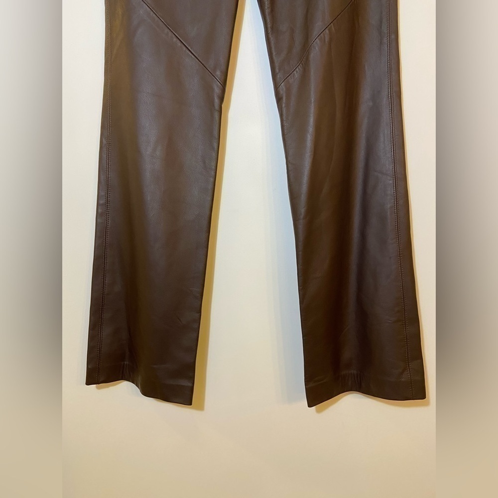 VINTAGE Neto French Laundry Genuine Lambskin Leather High Waisted Bootcut Pant 8 - Picture 3 of 8